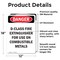 Signmission D-Class Fire Extinguisher For Danger Sign, Vinyl Decal, 12in W x 18in L, 2PK OS-2PACK-DS-D-1218-V-2377 - alternate 5